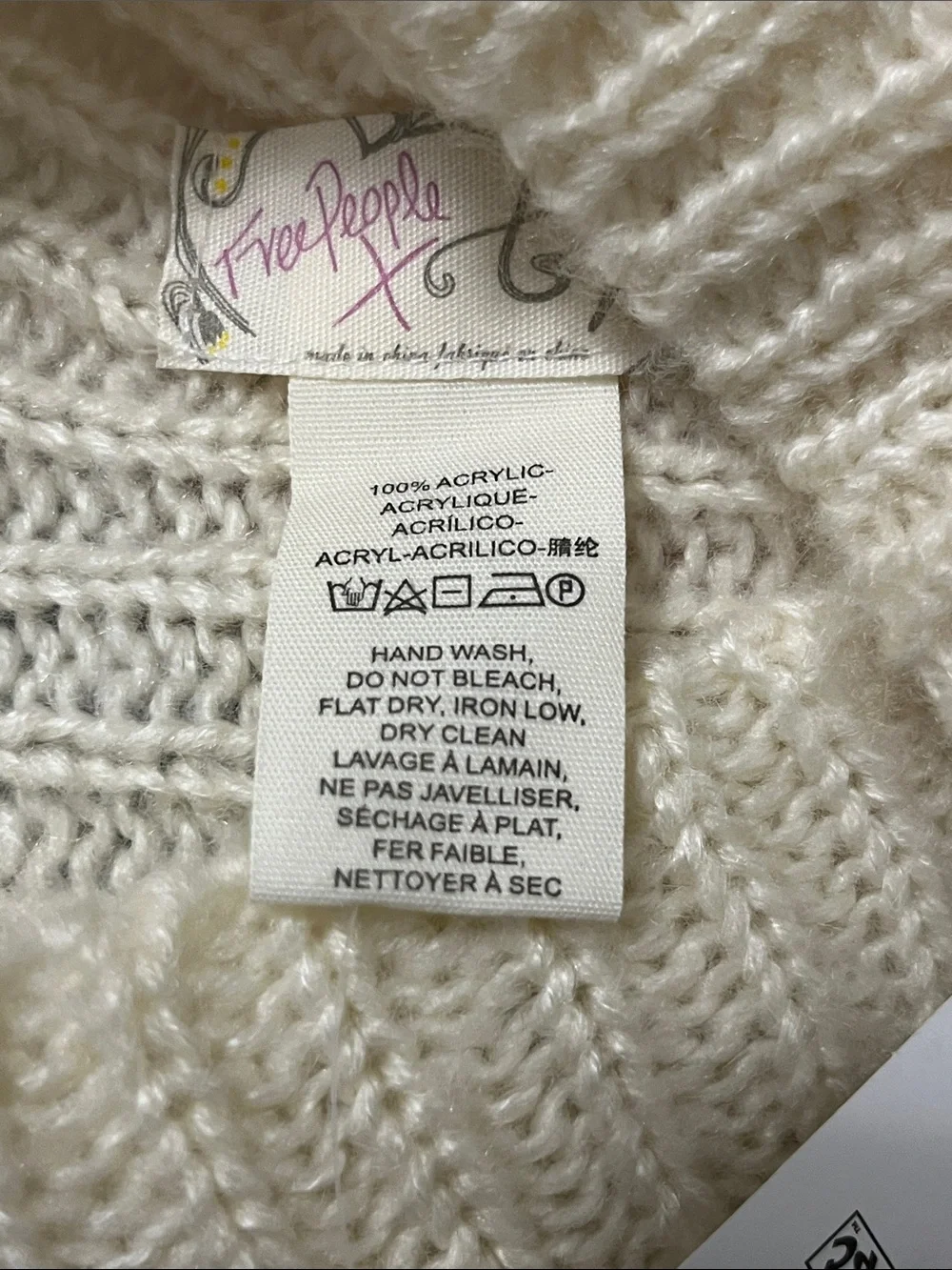 1493. FREE PEOPLE Cozy Pointelle Balaclava in Ivory One size NWT $38